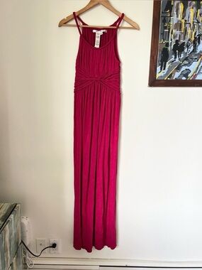 Max Studio Fuchsia Twist-Waist Sleeveless Maxi Dress- Small